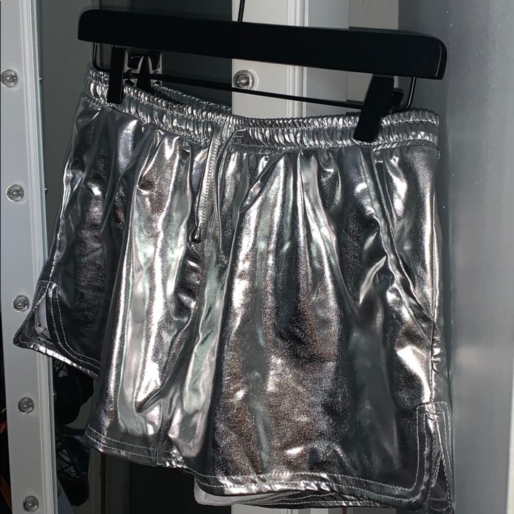 Silver booty shorts
